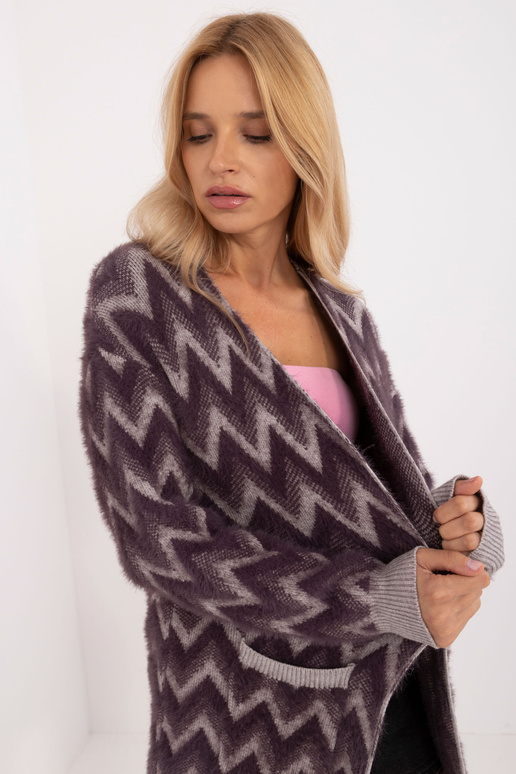 Cardigan-AT-SW-2340-A.00-tmavě fialová