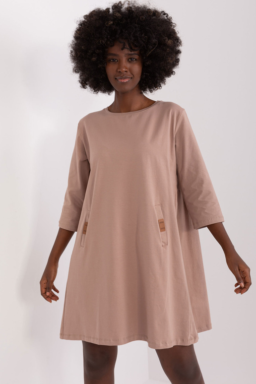 Sukienka-RV-SK-6274.36P-ciemny bezowy