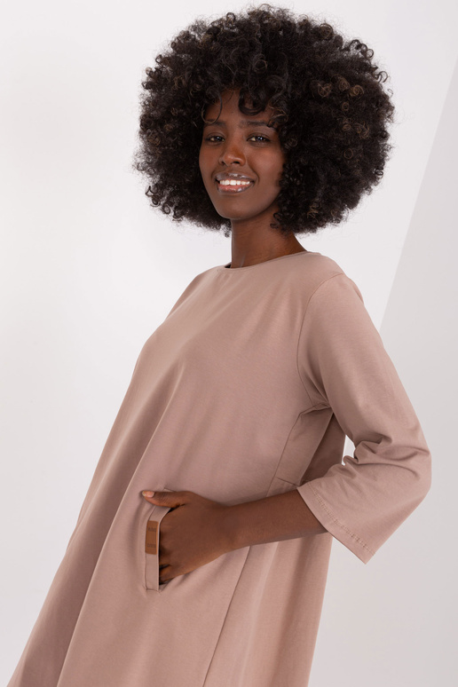 Sukienka-RV-SK-6274.36P-ciemny bezowy