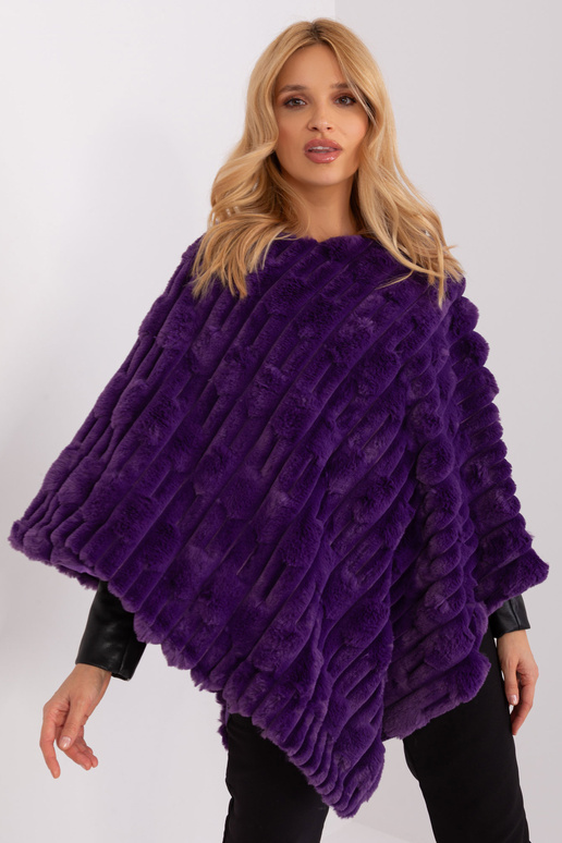 Poncho-AT-PN-2347.68-ciemny fioletowy