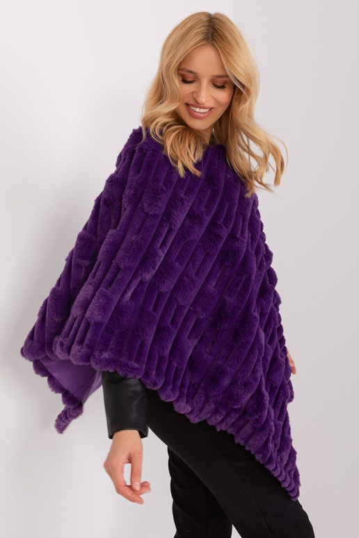 Poncho-AT-PN-2347.68-ciemny fioletowy