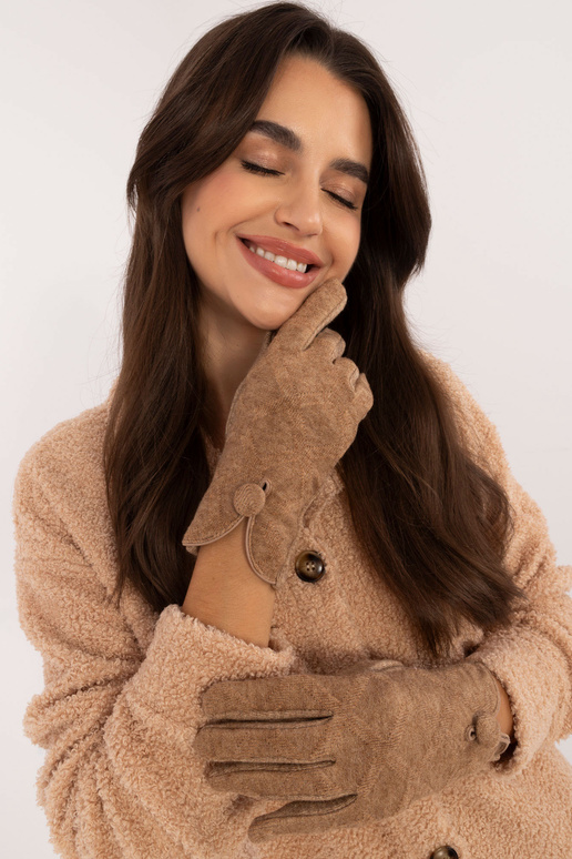 Rukavice-AT-RK-23903.55- Béžová barva