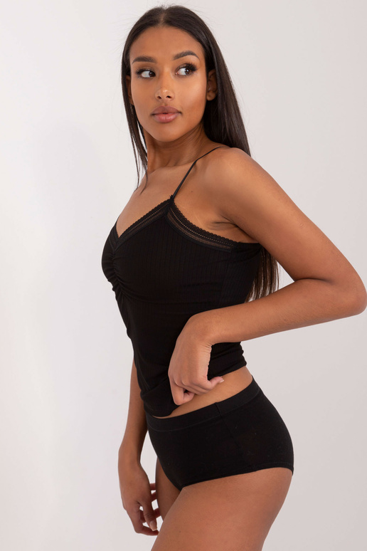 Crop top styl košile -BR-TP-2030-černý