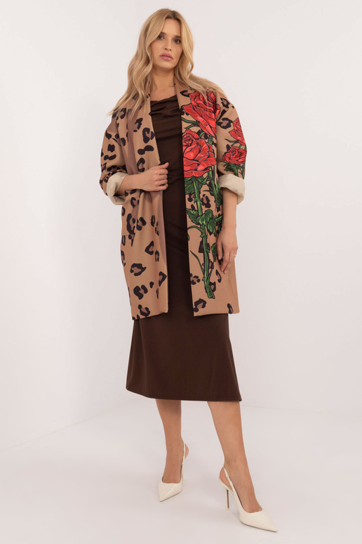 Kabát DHJ-PL-19821.60P Béžová barva