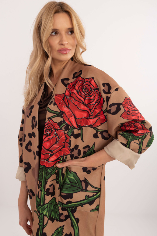 Kabát DHJ-PL-19821.60P Béžová barva