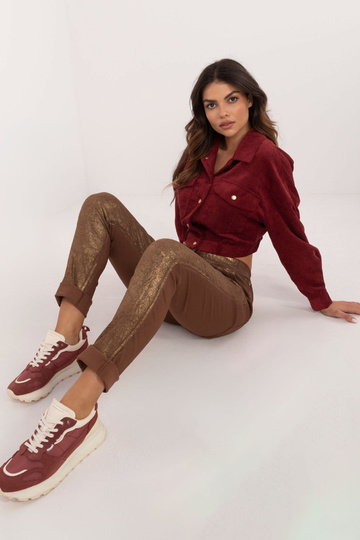 Kalhoty -DHJ-SP-21258.32-hnědé