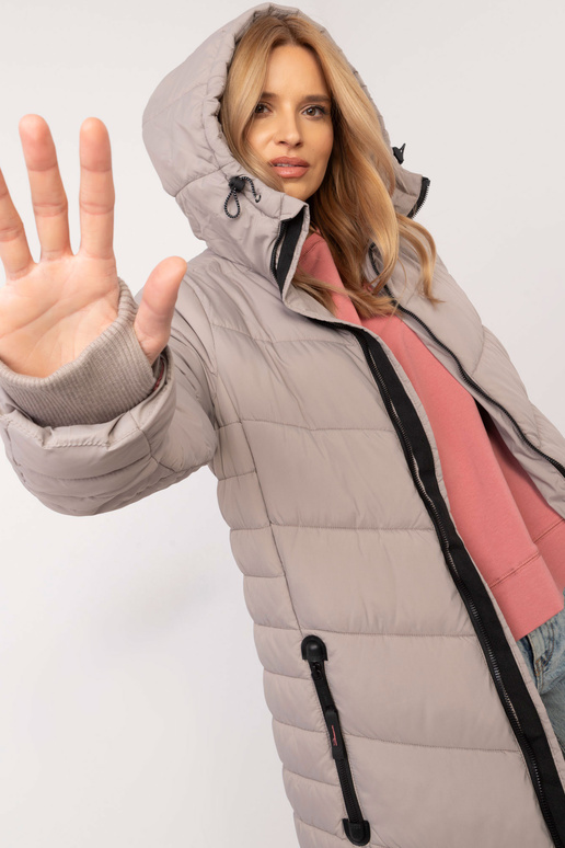 Kabát-D51160XB44540A1-tmavě béžový