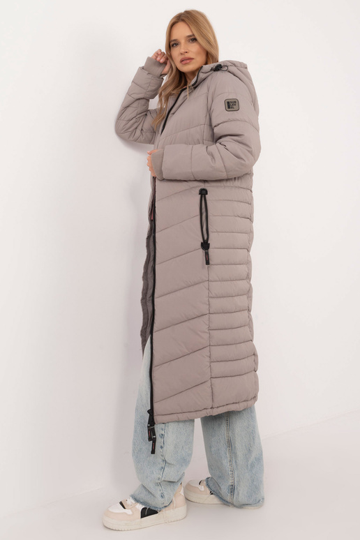 Kabát-D51160XB44540A1-tmavě béžový