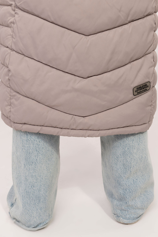 Kabát-D51160XB44540A1-tmavě béžový