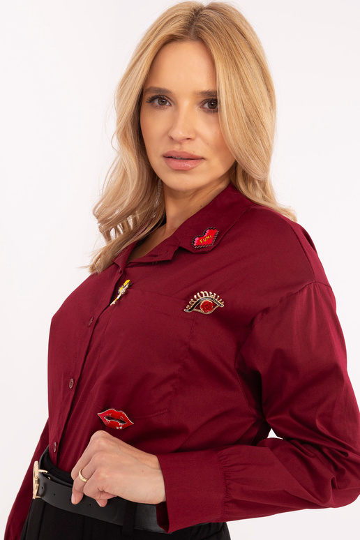 Košile-DHJ-KS-9230.75P-vínová