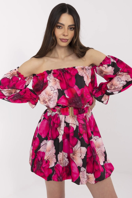 Šaty-MI-SK-A1447.84-černo-růžové