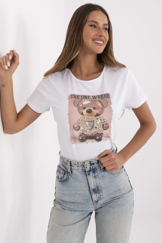 Tričko-NM-TS-NG25285.74P-bílo-béžové Tričko-NM-TS-NG25285.74P-bílo-béžové