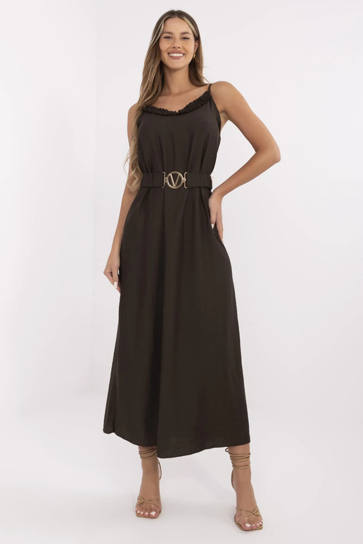 Šaty-MI-SK-A6401.00-tmavě hnědé Šaty-MI-SK-A6401.00-tmavě hnědé