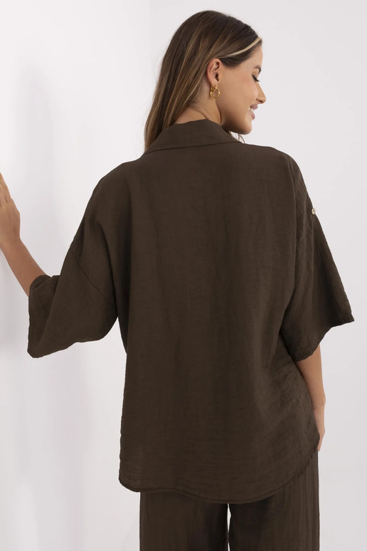 Košile-MI-KS-6537.74P-tmavě hnědá