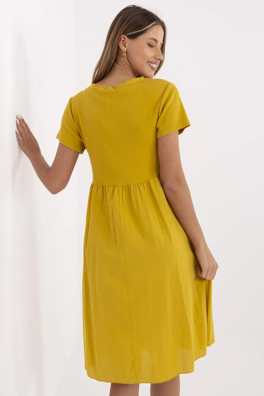 Šaty-DHJ-SK-25370.85-tmavě žluté Šaty-DHJ-SK-25370.85-tmavě žluté