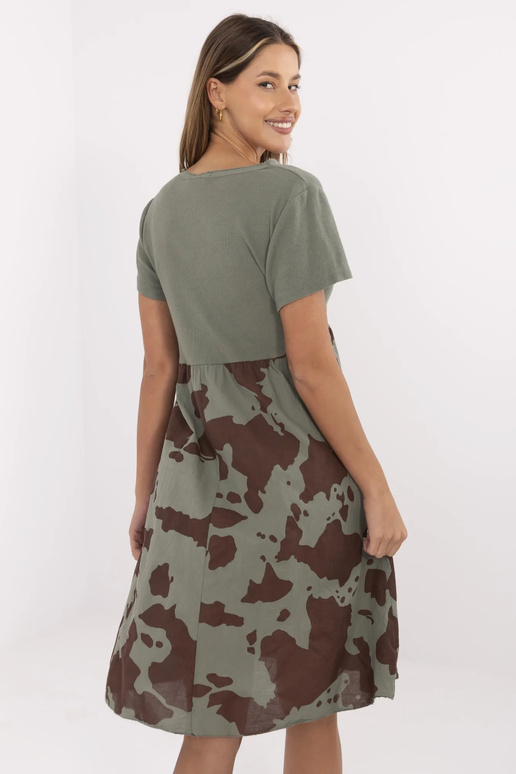 Šaty-DHJ-SK-253701.80-khaki Šaty-DHJ-SK-253701.80-khaki