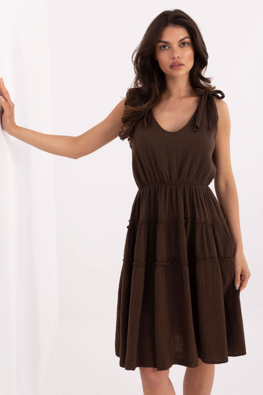 Šaty-MI-SK-92179.14-tmavě hnědé Šaty-MI-SK-92179.14-tmavě hnědé