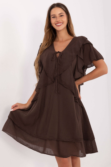 Tmavě hnědé šaty 2