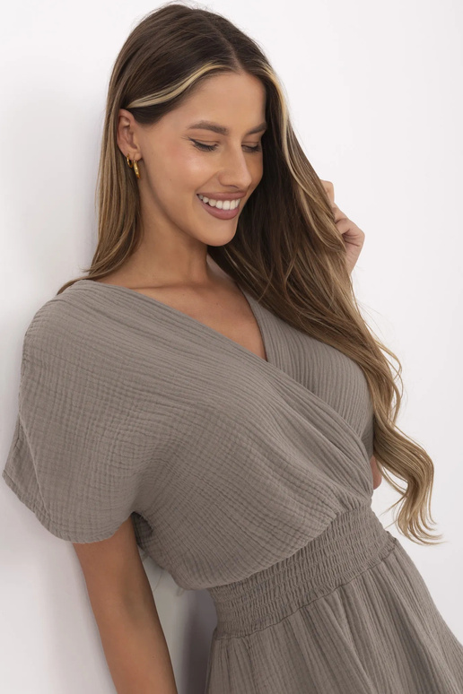 Šaty-MI-SK-92160.00-tmavě béžové Šaty-MI-SK-92160.00-tmavě béžové