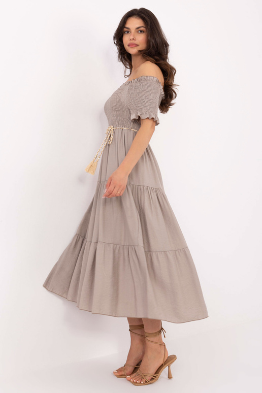 Šaty-MI-SK-A2609.96-tmavě béžové Šaty-MI-SK-A2609.96-tmavě béžové