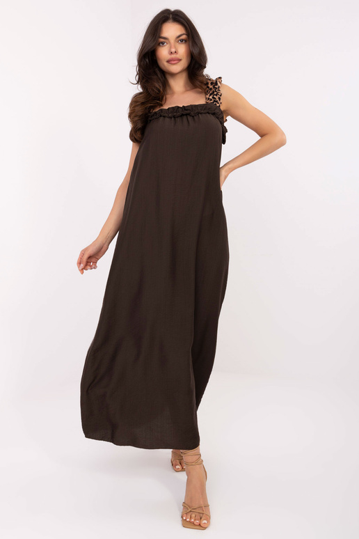 Šaty-MI-SK-A6412.68-tmavě hnědé Šaty-MI-SK-A6412.68-tmavě hnědé