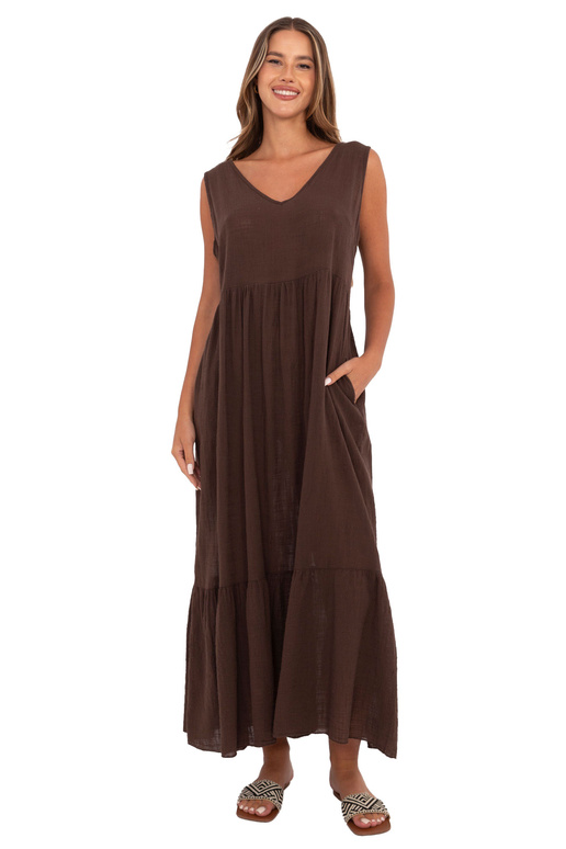 Šaty TW-SK-BI-28007.63 tmavě hnědé