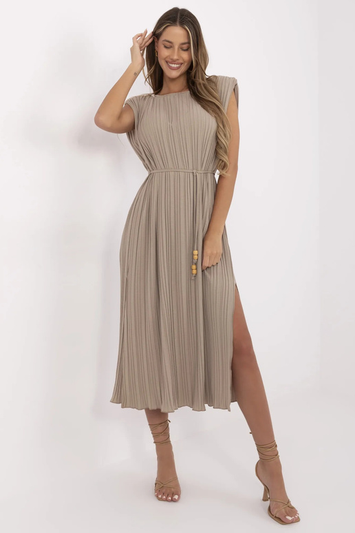 Šaty-DHJ-SK-19830.00-tmavě béžové Šaty-DHJ-SK-19830.00-tmavě béžové