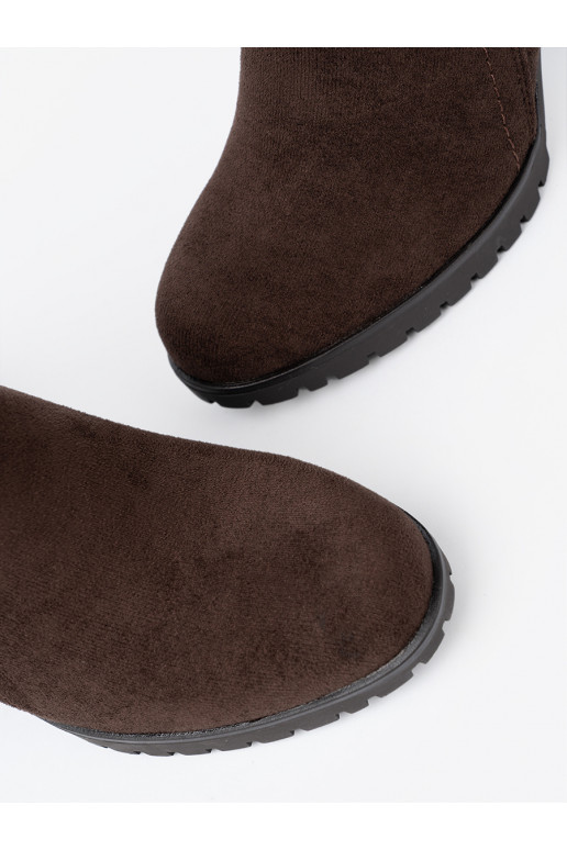 tmavě hnědá boty na podpatku  tmavě hnědá boty na podpatku