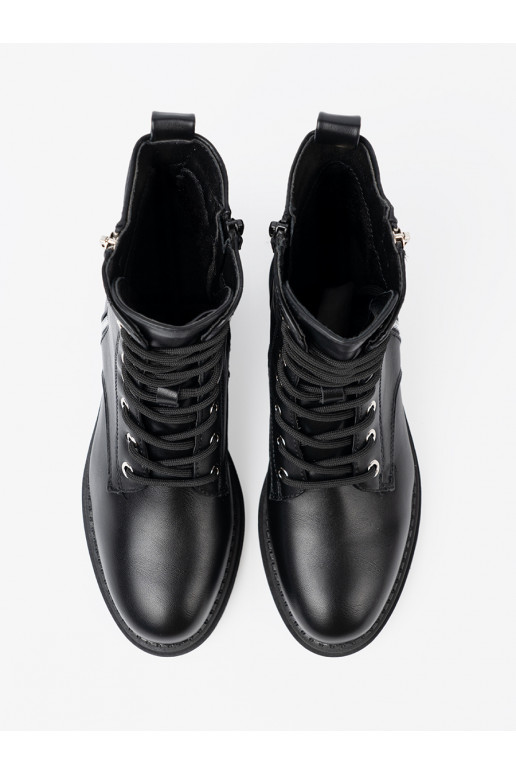  Černé Dámské boty z metalowym detalem