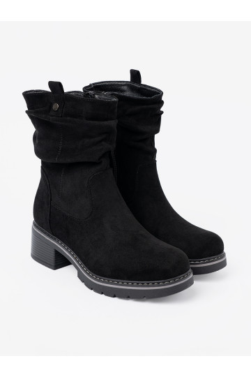 Dámské podpatky Černé z ozdobnym marszczeniem 2