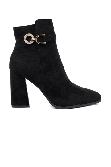 Elegantní styl Černé boty z biżuteryjnym akcentem