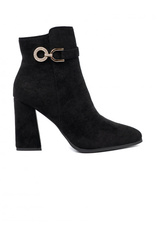 Elegantní styl Černé boty z biżuteryjnym akcentem