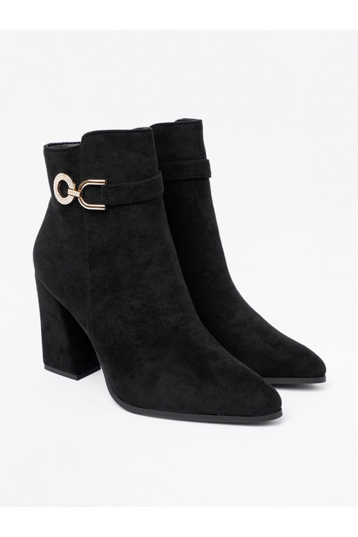 Elegantní styl Černé boty z biżuteryjnym akcentem