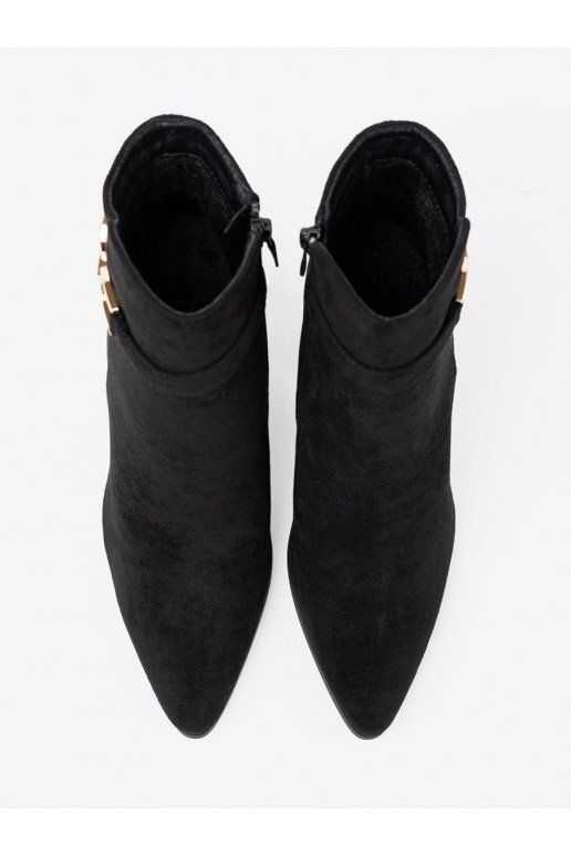 Elegantní styl Černé boty z biżuteryjnym akcentem