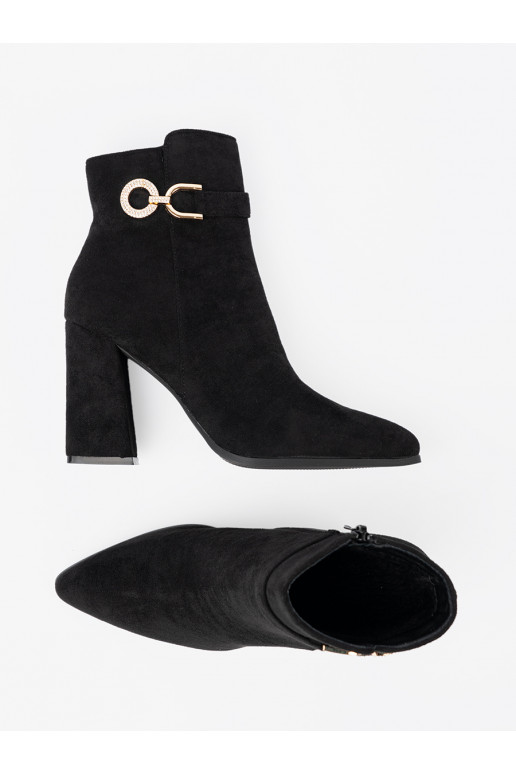 Elegantní styl Černé boty z biżuteryjnym akcentem