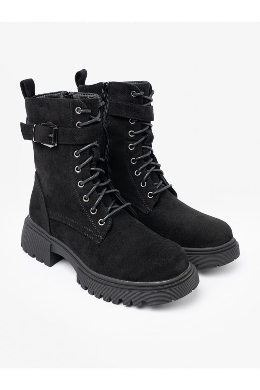 Černé Dámské boty s přezkami i m