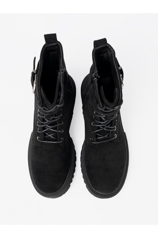 Černé Dámské boty s přezkami i m