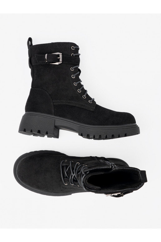 Černé Dámské boty s přezkami i m