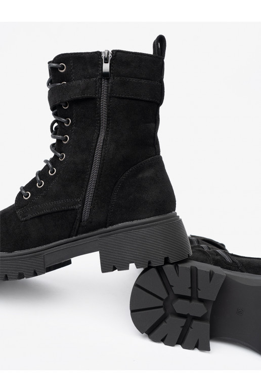 Černé Dámské boty s přezkami i m
