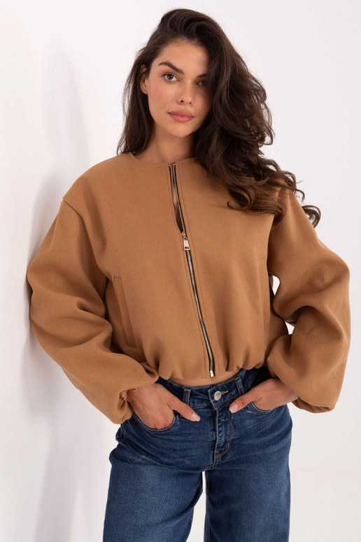 Svetrová bunda barvy velblouda