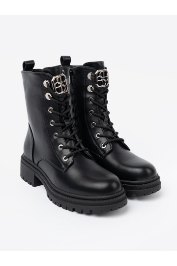 Černé Dámské boty se šněrováním  2