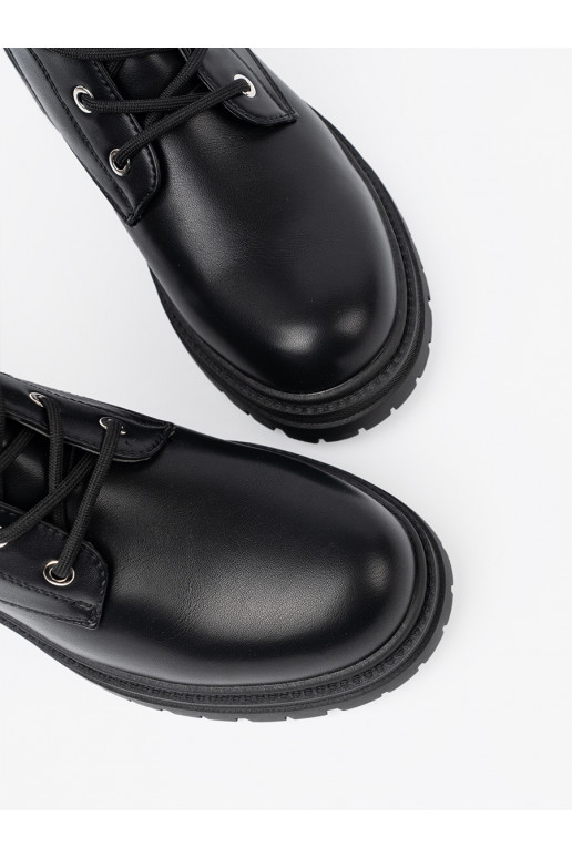 Černé Dámské boty se šněrováním 