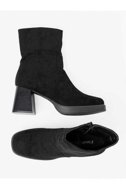 Elegantní styl Černé boty se širokým podpatkem
