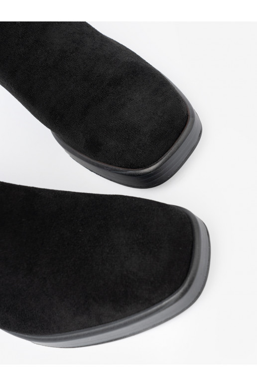 Elegantní styl Černé boty se širokým podpatkem