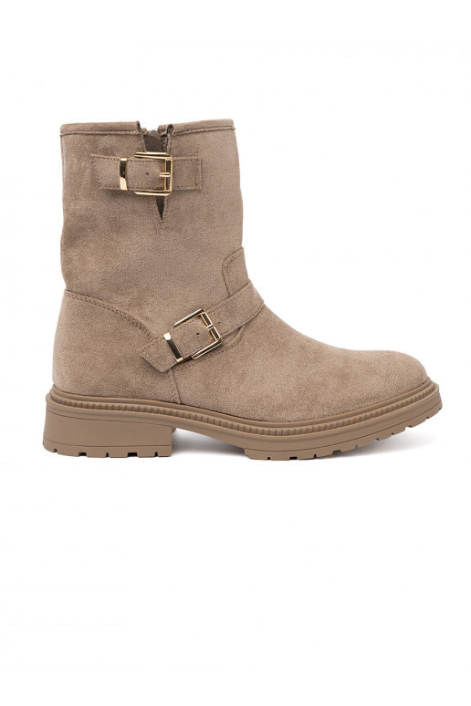 béžové boty ze semiše 