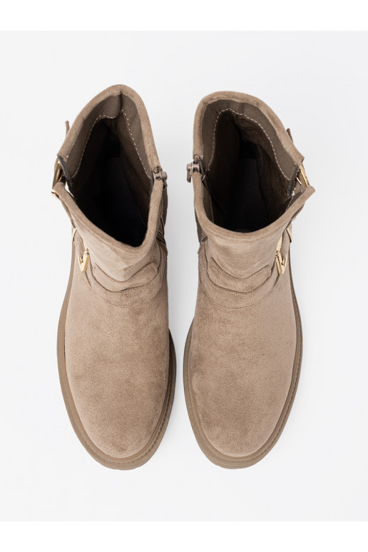 béžové boty ze semiše 