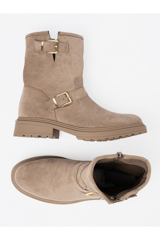 béžové boty ze semiše 