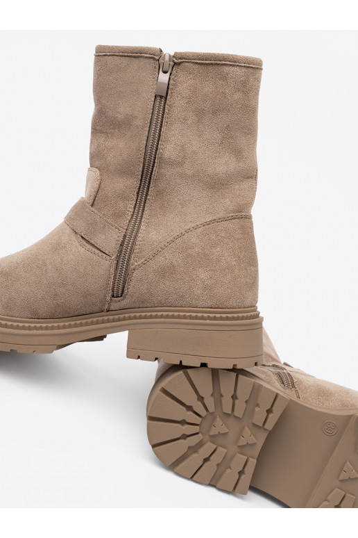 béžové boty ze semiše 