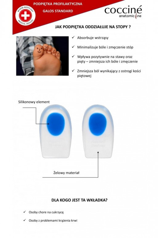 COCCINE GALOS vložky do bot Na Ostrogi Z Żelu