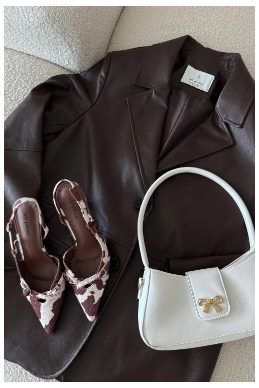 Obuv s otevřenou patou I Paseczkami Łaty Bílá-hnědá Ravira Obuv s otevřenou patou I Paseczkami Łaty Bílá-hnědá Ravira